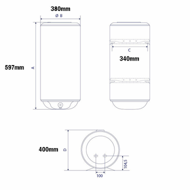 Termo eléctrico Edesa G. Atlantic TRE SLIM 30L (1)