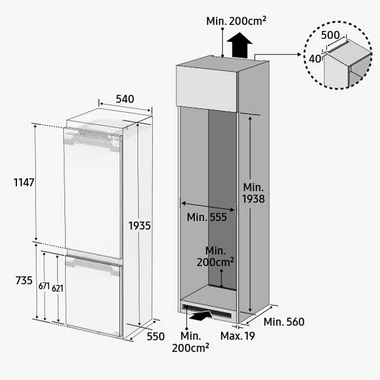 Frigorífico Combi integrable Samsung BRB80F30ADS0EF (1)