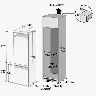 Frigorífico Combi integrable Samsung BRB70F26DES0EF (1)