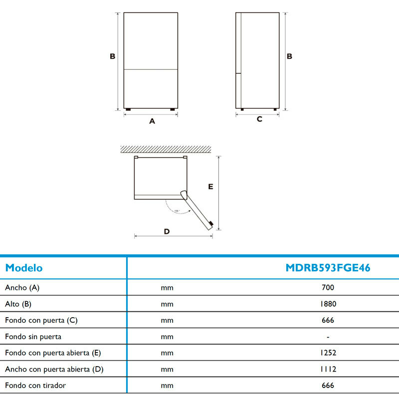 Frigorífico Combi Midea MDRB593FGE46 Inox (1)