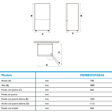 Frigorífico Combi Midea MDRB593FGE46 Inox (1)