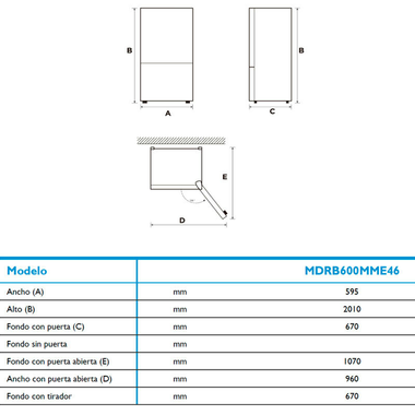 Frigorífico Combi Midea MDRB600MME46 Inox (1)