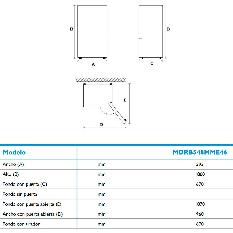 Frigorífico Combi Midea MDRB548MME46 Inox (1)