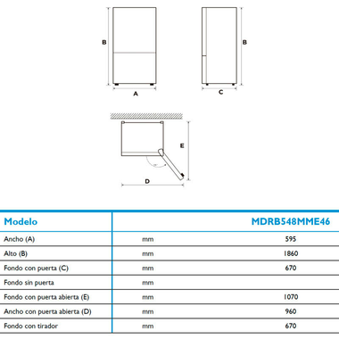 Frigorífico Combi Midea MDRB548MME46 Inox (1)