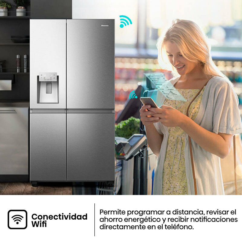 Frigorífico Americano Hisense RS818N4TIC1 Inox (8)