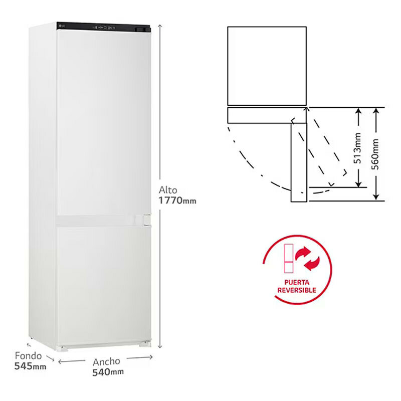 Frigorífico Combi integrable LG GTFN256SER (1)