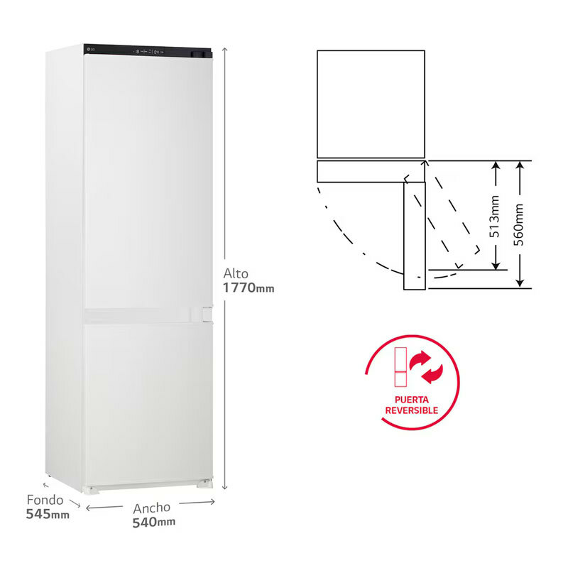 Frigorífico Combi integrable LG GTFN256SET (1)