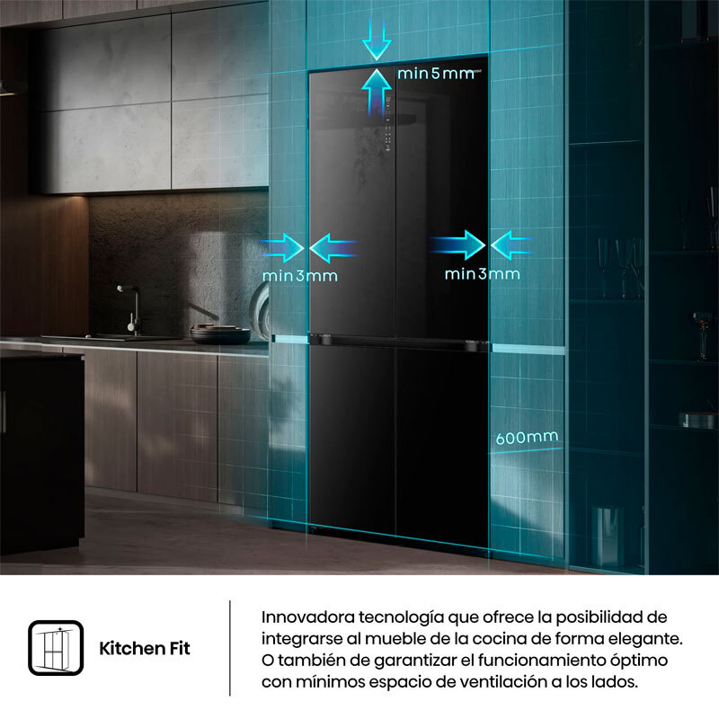Frigorífico Americano Hisense RQ768N4GBE Cristal Negro (7)