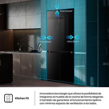 Frigorífico Americano Hisense RQ768N4GBE Cristal Negro (7)