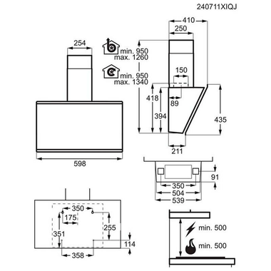 Campana decorativa AEG GV77D61ST Negro 60 cm (1)