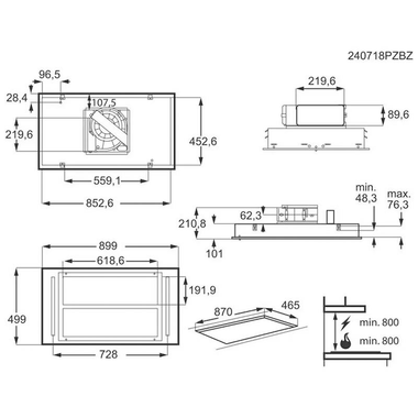 Campana de techo AEG NDC7792SW Acero Blanco 90 cm (1)