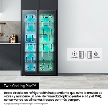 Frigorífico Americano Samsung RS90F66BEFEF Grafito (6)