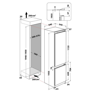 Frigorífico Combi integrable Whirlpool WHC20D013D1 (1)