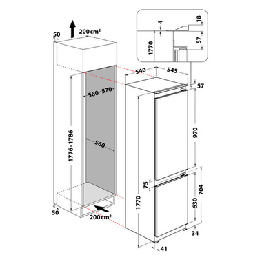 Frigorífico Combi integrable Whirlpool WHC18D031A1 (1)