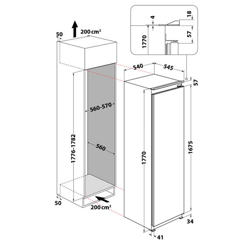Frigorífico 1 Puerta integrable Whirlpool WHSD18A013C1 (1)