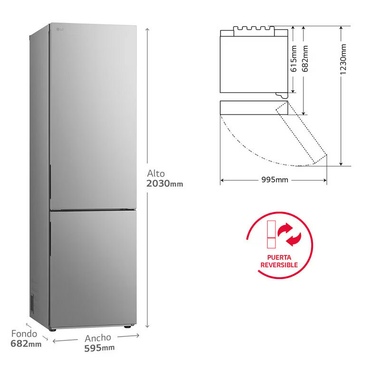 Frigorífico Combi LG GBV22NCDPY Inox (1)