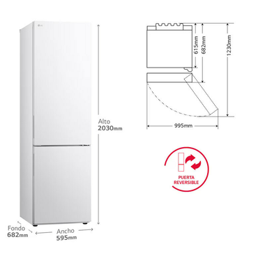 Frigorífico Combi LG GBV22NCDSW Blanco (1)