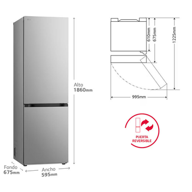 Frigorífico Combi LG GBV3100APY Inox (1)