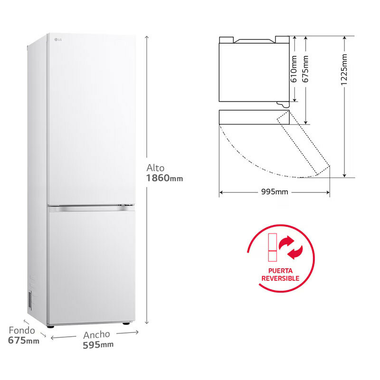 Frigorífico Combi LG GBV3100ASW Blanco (1)