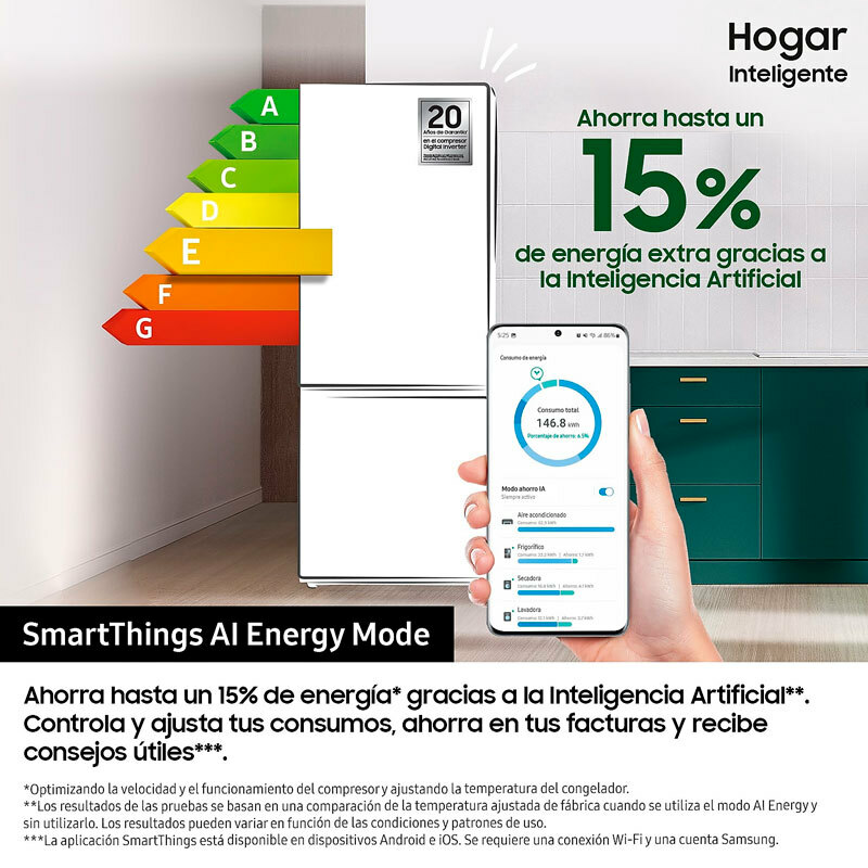 Frigorífico Combi Samsung RB50DG632ES9EF Inox (4)