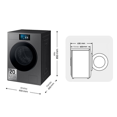 Lavadora 9Kg Samsung WF90F09C4SU3 (1)