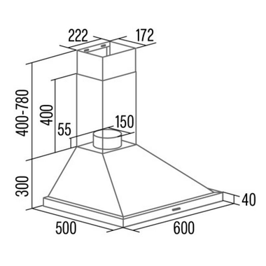 Campana decorativa Cata Beta PRO 6000 X Inox 60 cm (1)