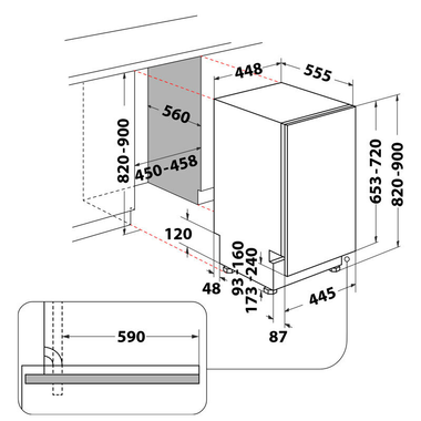 Lavavajillas integrable Whirlpool WH6IC11BS7LA0 45 cm (1)