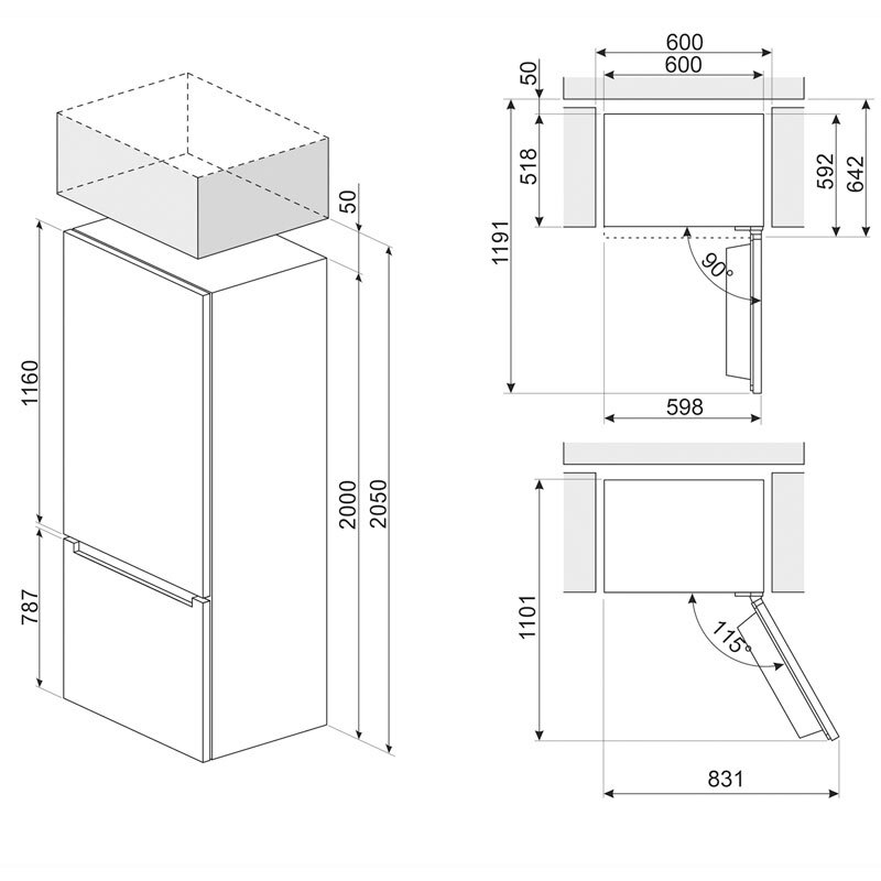 Frigorífico Combi Smeg RC20KDND Negro (1)