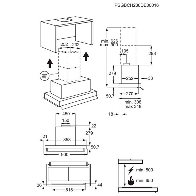 Campana integrable AEG GDE689HM 90 cm (1)