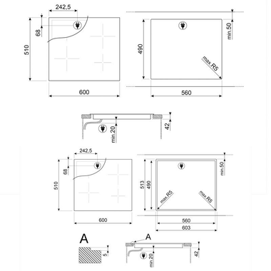 Placa vitrocerámica Smeg SE263TD1 60 cm (1)