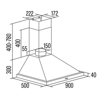 Campana decorativa Cata Beta PRO 9000X Inox 90 cm (1)