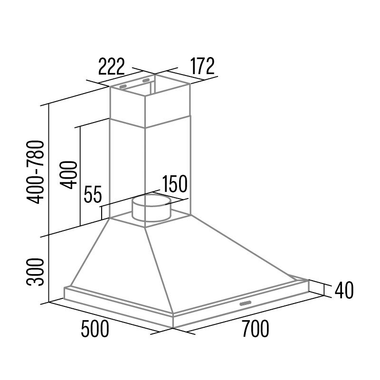 Campana decorativa Cata Beta PRO 7000X Inox 70 cm (1)