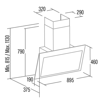 Campana decorativa Cata Thalassa EVO 90GBK Cristal Negro 90 cm (1)