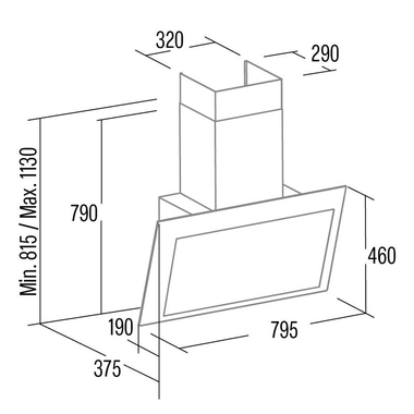 Campana decorativo Cata Thalassa EVO 80GWH Cristal Blanco 80 cm (1)