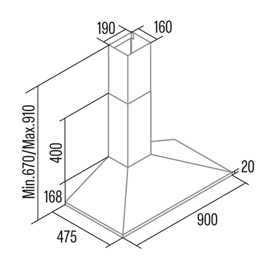 Campana decorativa Cata VK9000X Inox 90 cm (1)