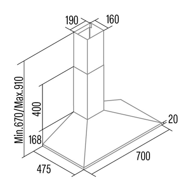 Campana decorativa Cata VK7000X Inox 70 cm (1)