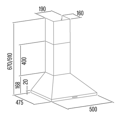 Campana decorativa Cata VK5000X Inox 50 cm (1)