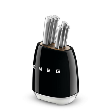 Bloque 6 cuchillos cocina Smeg KBSF02BL Negro