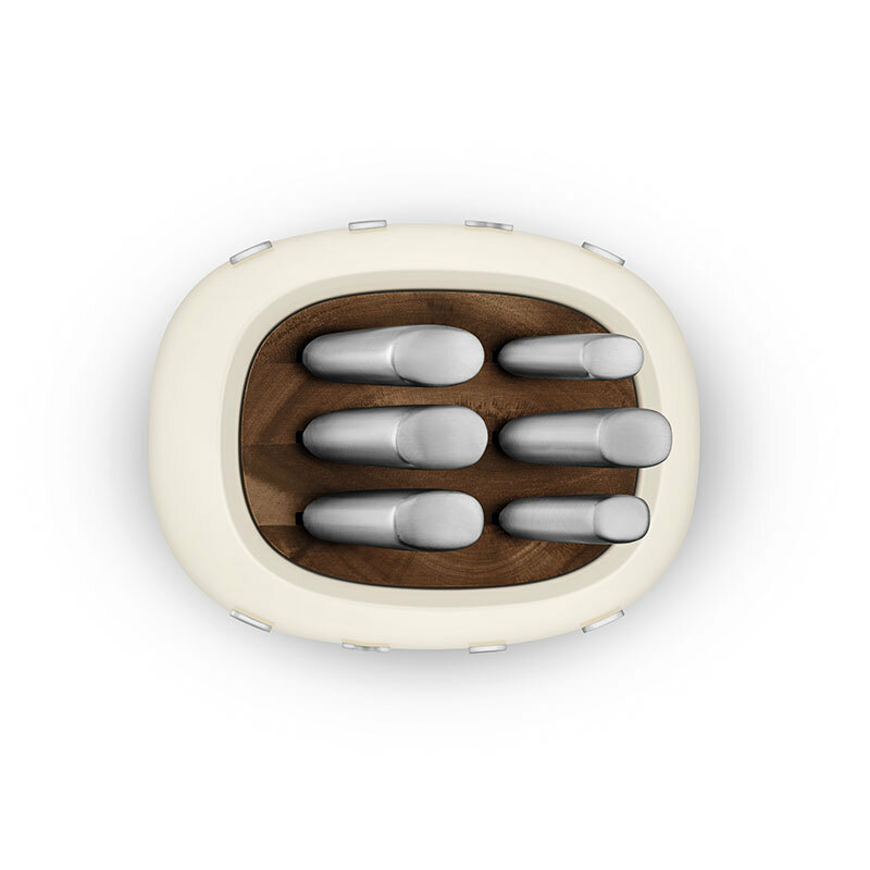 Bloque 6 cuchillos cocina Smeg KBSF02CR Crema (4)