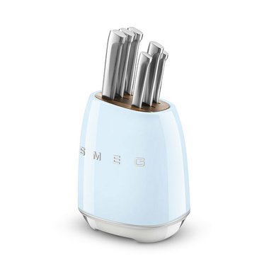 Bloque 6 cuchillos cocina Smeg KBSF02PB Azul