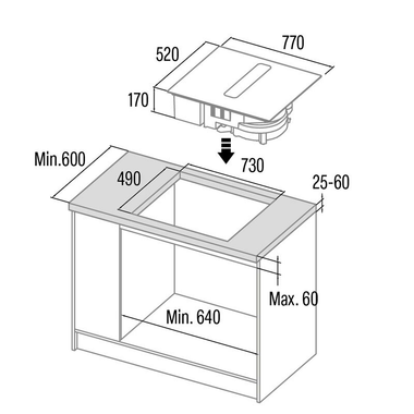 Placa Inducción con campana Cata IAS7024BKSL1 77 cm (1)