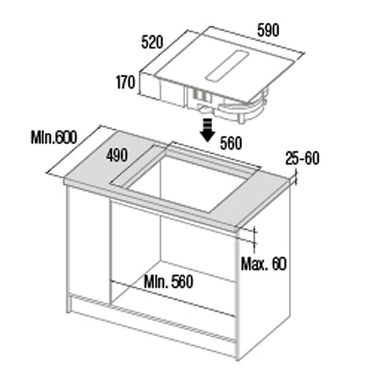 Placa Inducción con campana Cata IAS6024BKSL1 59 cm (1)