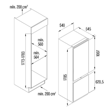 Frigorífico Combi integrable Cata CI54177NF/D (1)