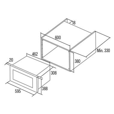 Microondas integrable Cata MC20D BK Cristal Negro (1)
