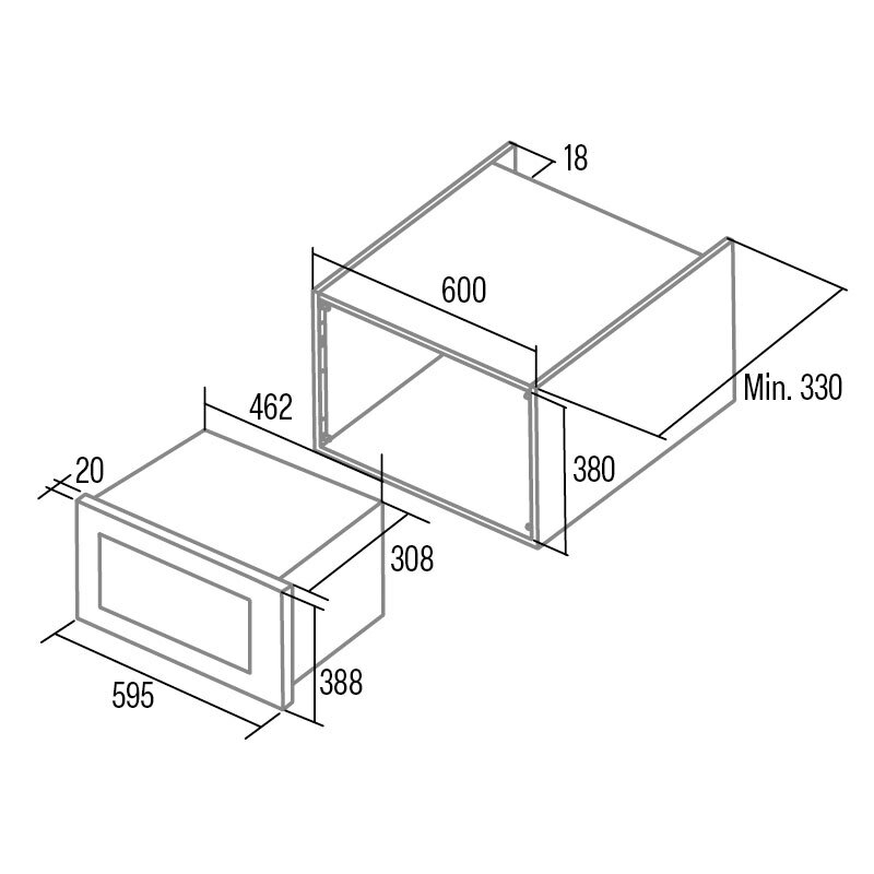 Microondas integrable Cata MC20M BK Cristal Negro (1)