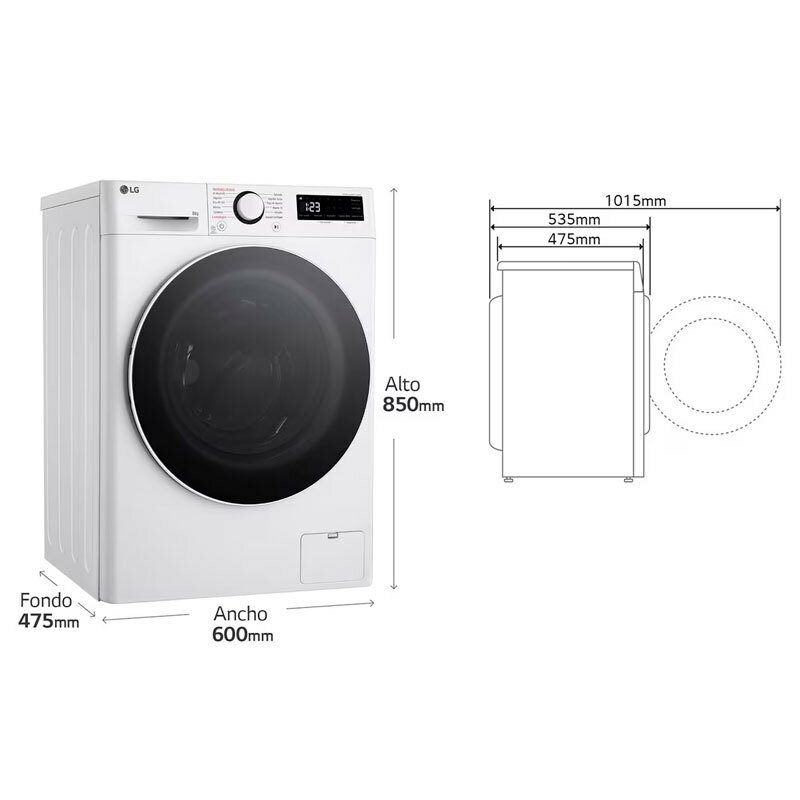 Lavadora 8Kg LG F2WR5S08A0W (1)