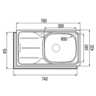 Fregadero Cata CDS1EI/A Inox (1)
