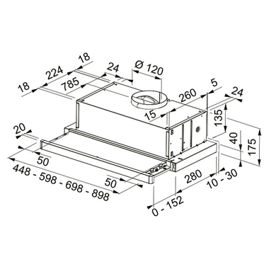 Campana telescópica Mepamsa Superline Glass Blanco 60 cm (1)