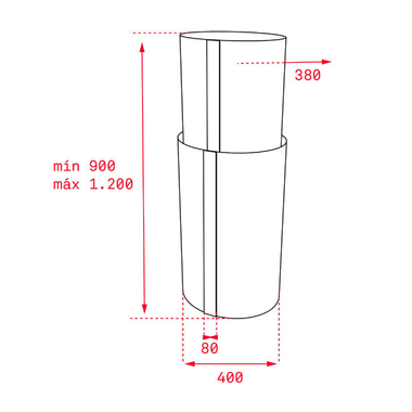Campana decorativa isla Teka CC485 Negro 40 cm (1)