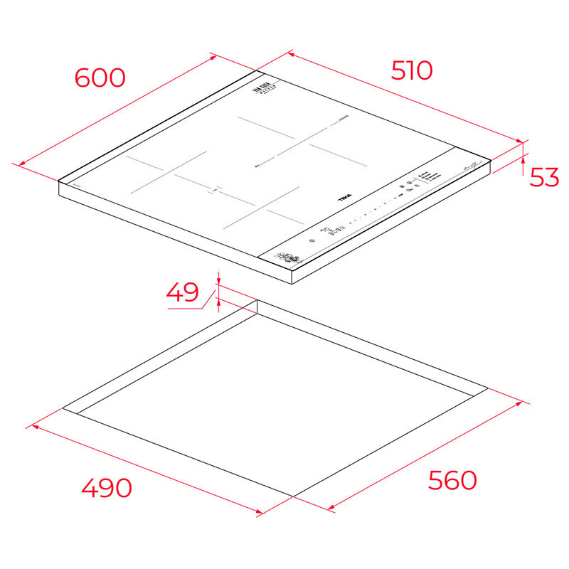 Placa Inducción Teka IBF63VGOGH 60 cm (1)